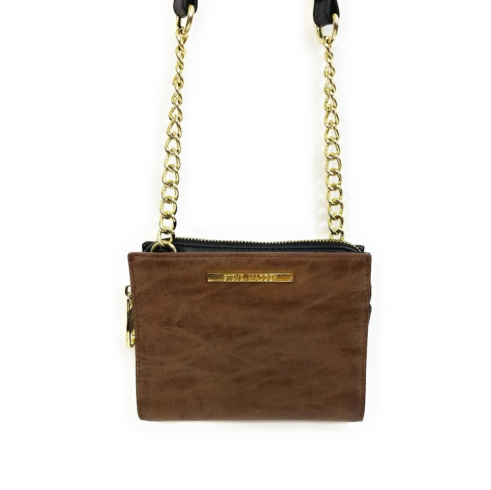 STEVE MADDEN Bgreer Brown Distressed Crossbody Bag